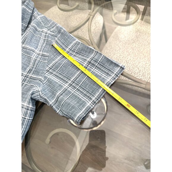 Original Weatherproof Vintage Mens Short-Sleeve Plaid Button-Up Shirt XL Blue Gr - Picture 5 of 7